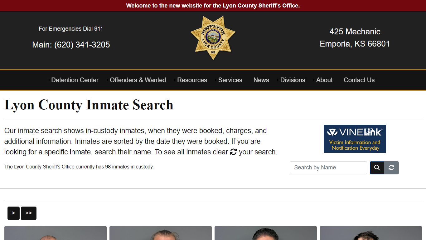 Inmate Search - Lyon County Sheriff's Office
